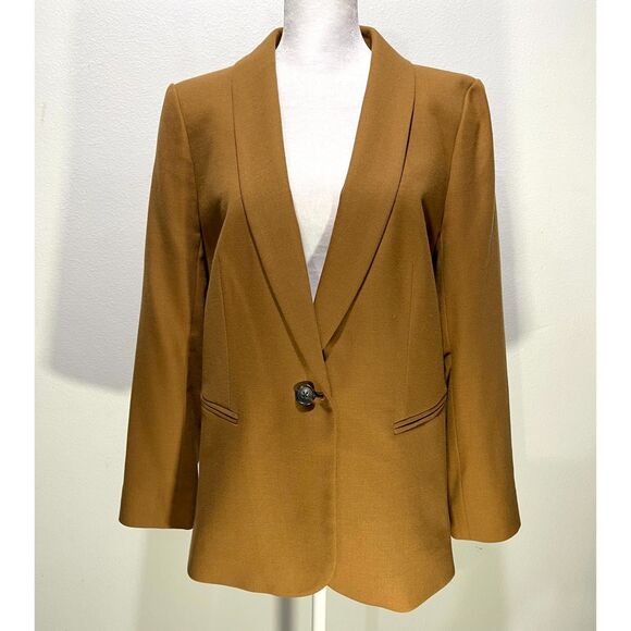 J. Crew Parke wool blazer one button jacket business academy Brown women's 10 - Picture 6 of 11